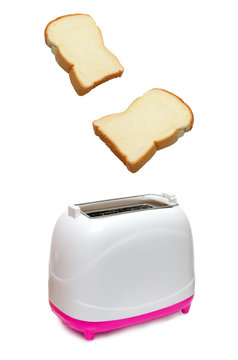 Isolated Bread and Toaster