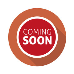 Coming soon button blue flat design