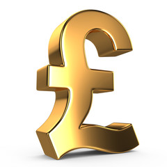 Sign of pound on white isolated background