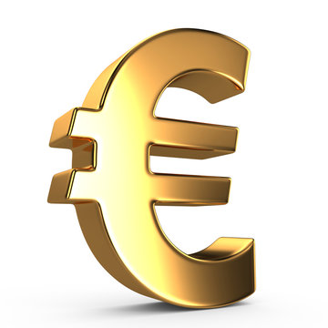 Sign of euro on white isolated background