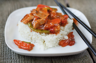 Rice with Asian cooked vegetables