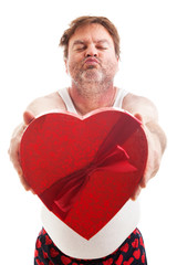Scruffy Valentine Guy Ready for Kiss