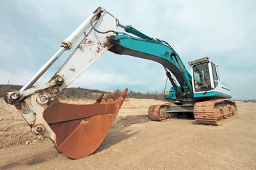 Excavator on construction site