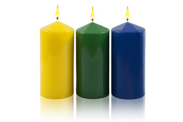 Candles decorative isolated on a white background