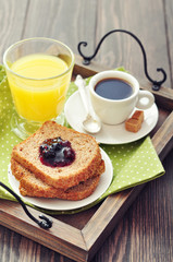 Breakfast with toast