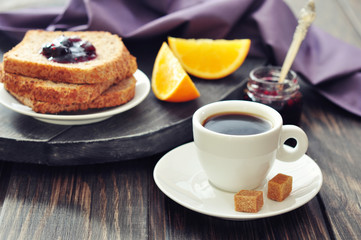 Coffee and toast