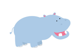 Cute Hippo - Vector