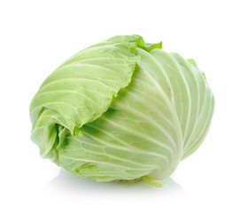 green cabbage isolated on white background