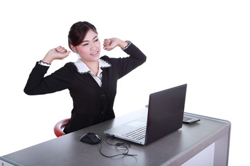 business woman relax in office