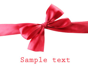 Color gift satin ribbon bow, isolated on white