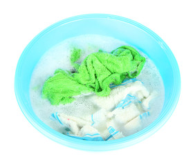 Soaking things in bowl isolated on white