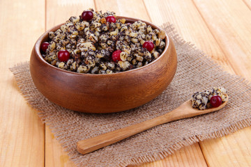 Plate with kutia -  traditional Christmas sweet meal in