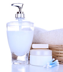 Bath accessories isolated on white