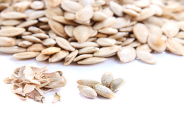 Pumpkin seeds close up