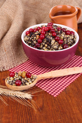 Bowl with kutia -  traditional Christmas sweet meal in Ukraine,
