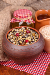 Pot with kutia -  traditional Christmas sweet meal in Ukraine,