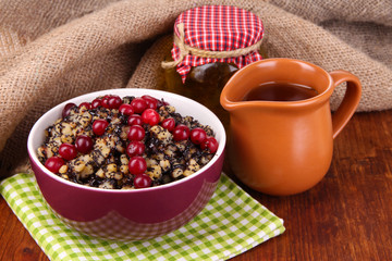 Bowl with kutia -  traditional Christmas sweet meal in Ukraine,