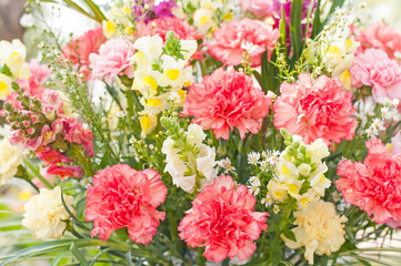 flowers bouquet arrange for decoration in home vintage style