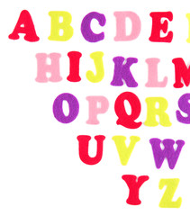 English alphabet, isolated on white