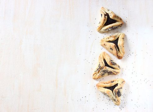 Hamantaschen cookies or hamans ears for Purim holiday celebratio