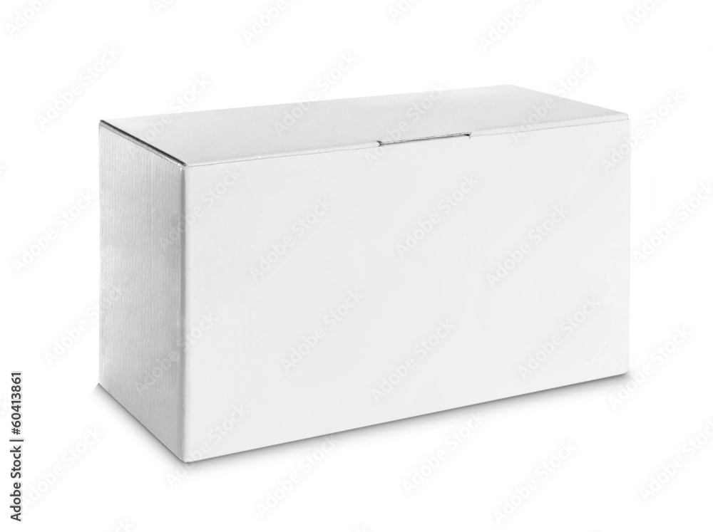 Sticker white Package Box for products