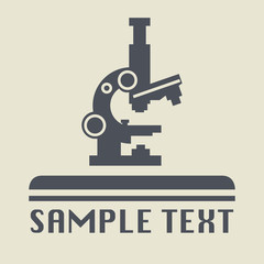 Microscope icon or sign, vector illustration
