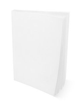 Blank white book isolated on white with clipping path