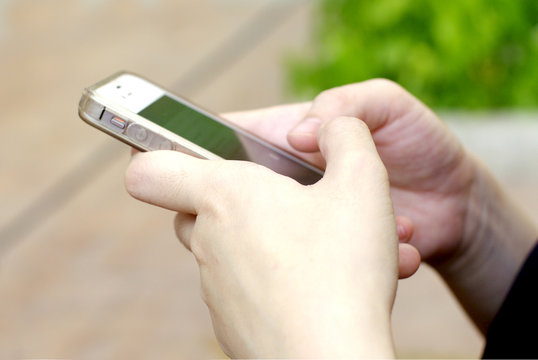 hand with smartphone