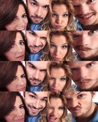 Obraz premium funny collage of young people making faces