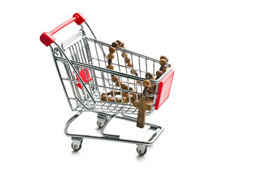 rosary beads in shopping cart