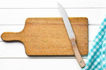 cutting board with knife