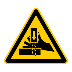 wso31 WarnSchildOrange - english warning sign: danger keep hands clear - German Warnschild: Warnung vor Handverletzungen - g439