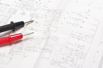 Electronic schematics and tester probes
