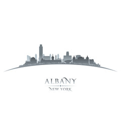 Albany New York city silhouette white background