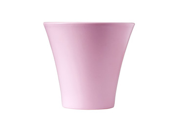 Pink empty flower pot, isolated on white background © jiduha