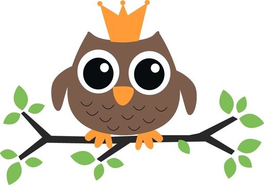 a brown owl with a crown