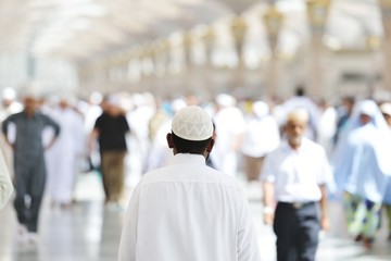 Muslim people in crowd