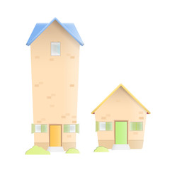 Cute traditional houses over white background. 