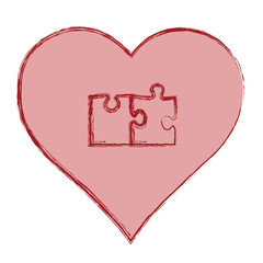 puzzle in pink heart