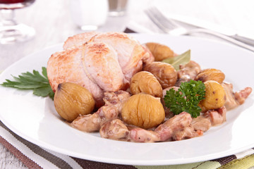 meat with chestnut sauce