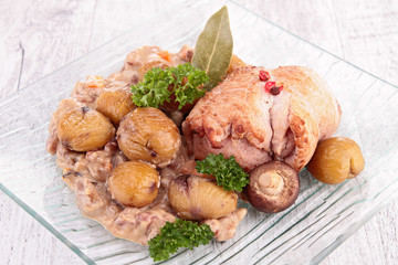 meat with chestnut sauce