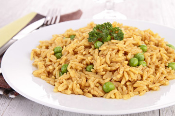 risotto, rice and pea