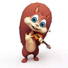 Squirrel with violin