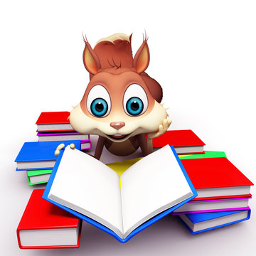 Squirrel with reading a books