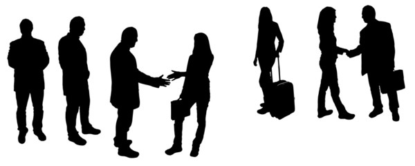 vector Silhouettes of businesspeople