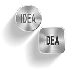 Idea. Vector set steel buttons