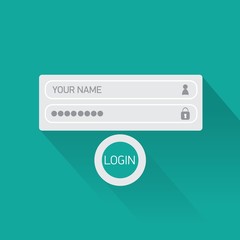 vector Login website template flat design.