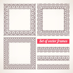 brown patterned frames - 1
