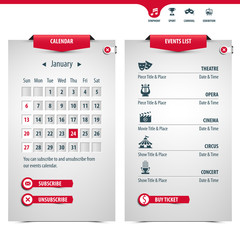 calendar and icons of the most popular events, eps10 - 60424089