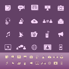 Media color icons on purple background